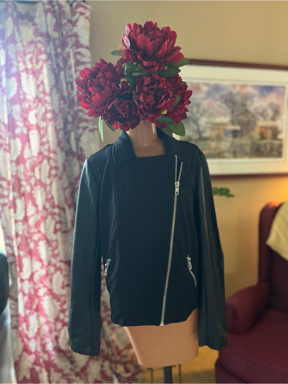 Black Asymmetrical Zip Women's Jacket